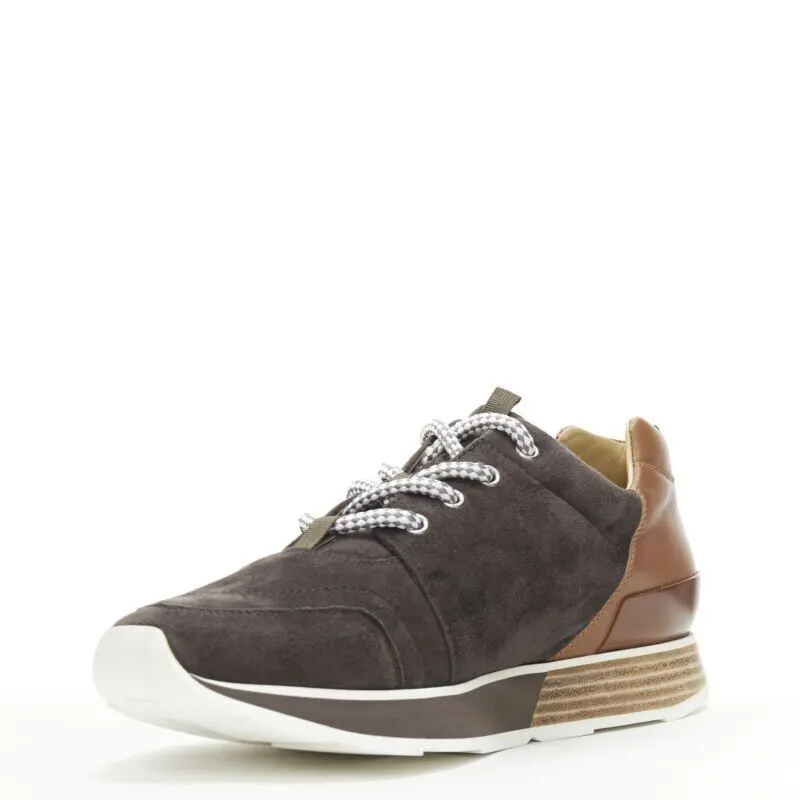 Hermès Salehe Medallion Shoes Grey Suede Very good - Model View
