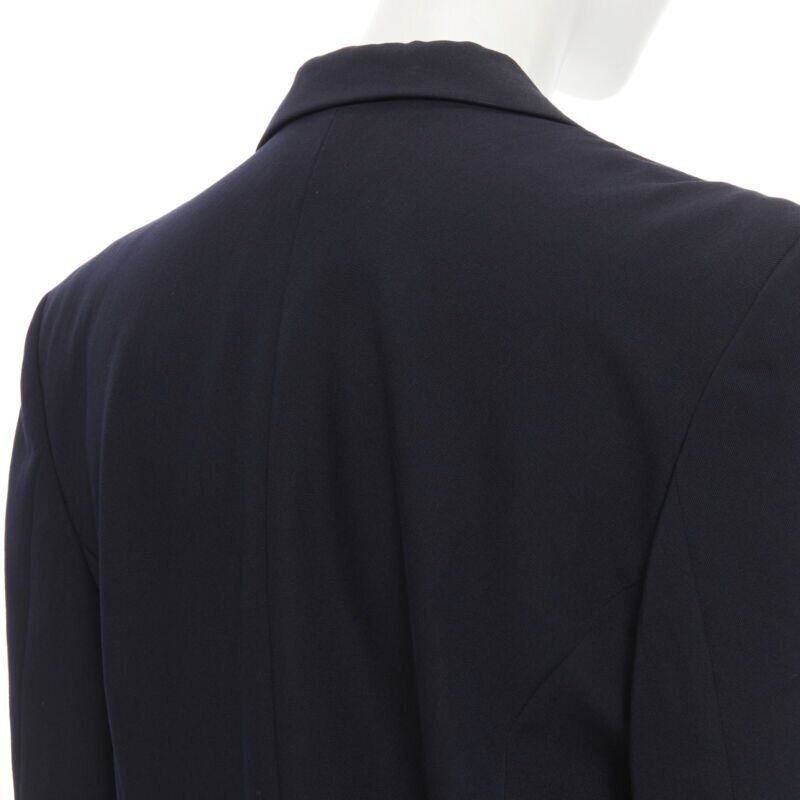 Comme Des Garcons Navy Asymmetric Biker Coat - Image 10
