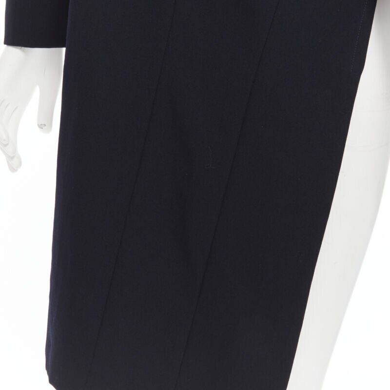 Comme Des Garcons Navy Asymmetric Biker Coat - Image 13