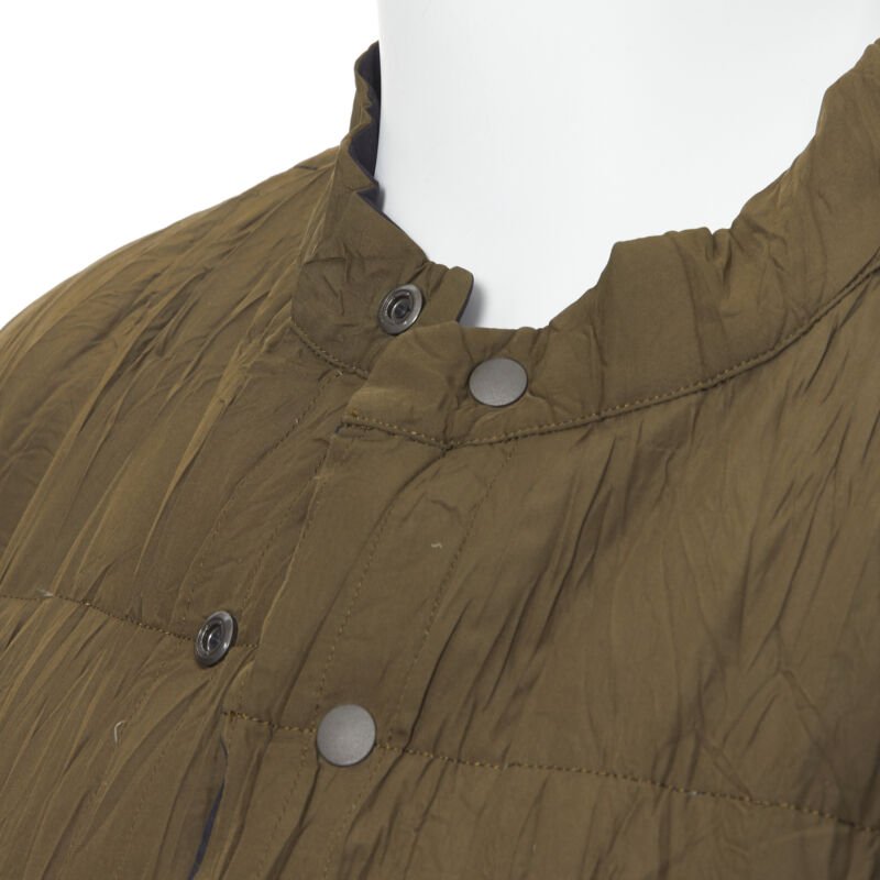 Issey Miyake Green Pleated Jacket - Back view