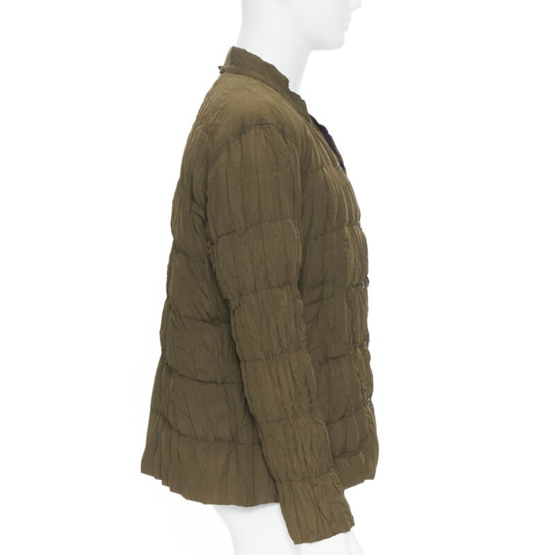 Issey Miyake Green Pleated Jacket - Side view