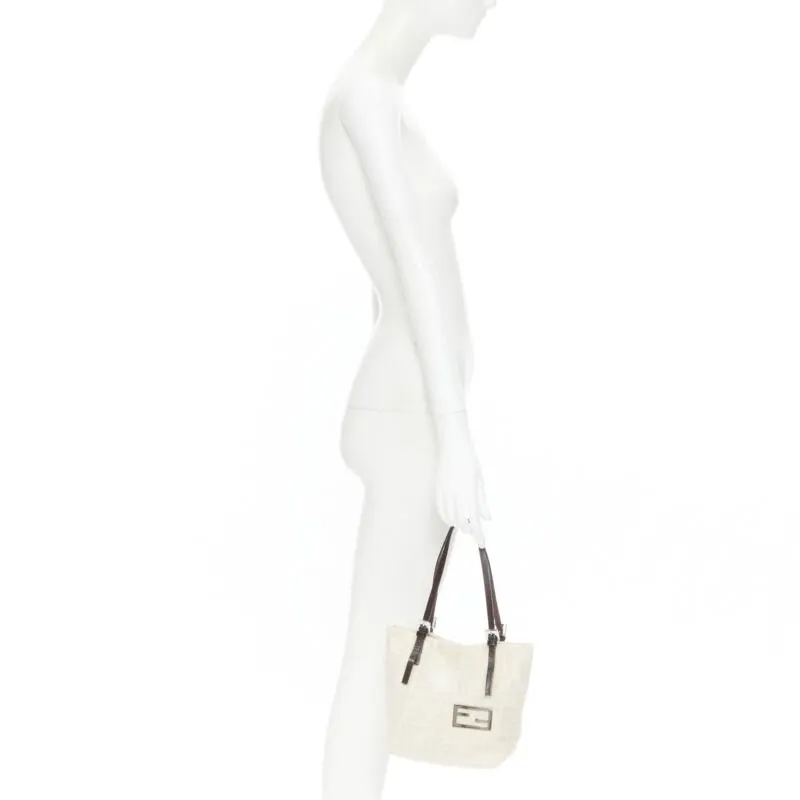 Fendi Latch Saddle Bag Beige Good - Back View