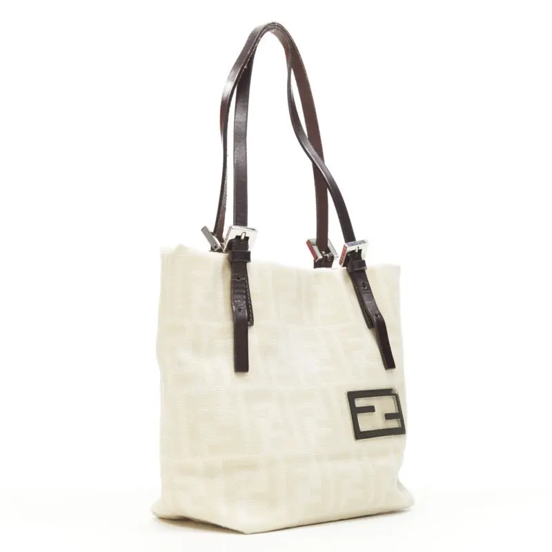 Fendi Latch Saddle Bag Beige Good - Inside View
