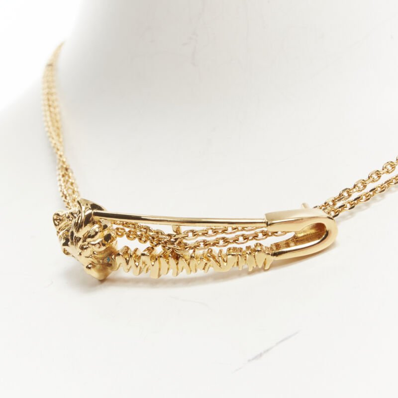 Versace Safety Pin Necklace - Back view
