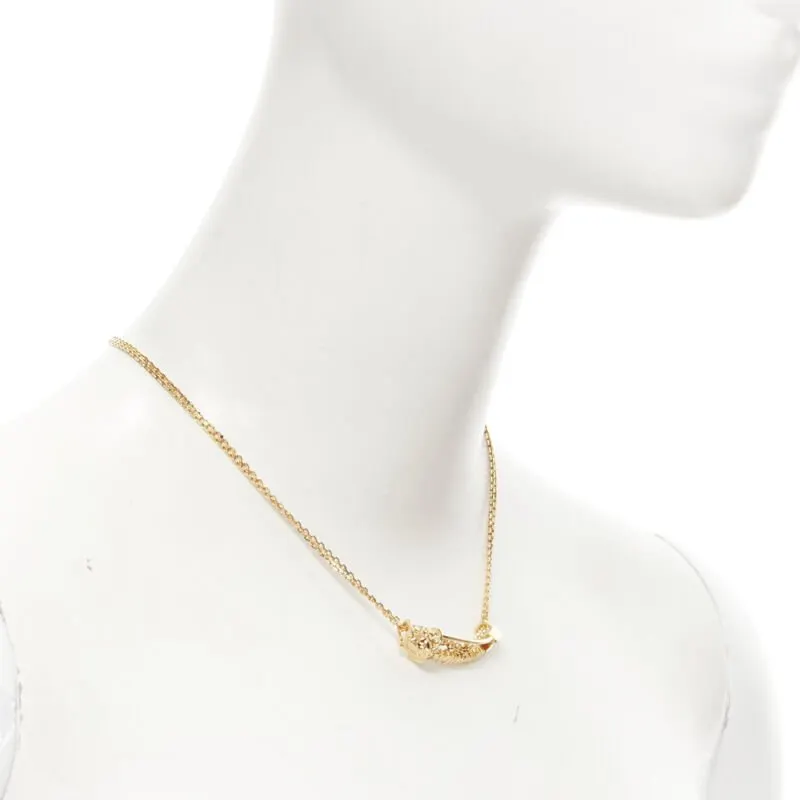 Versace Safety Pin Necklace Gold Never worn - Inside View