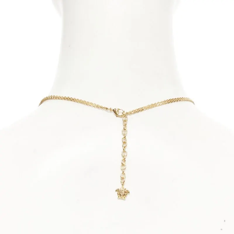 Versace Safety Pin Necklace Gold Never worn - Box View