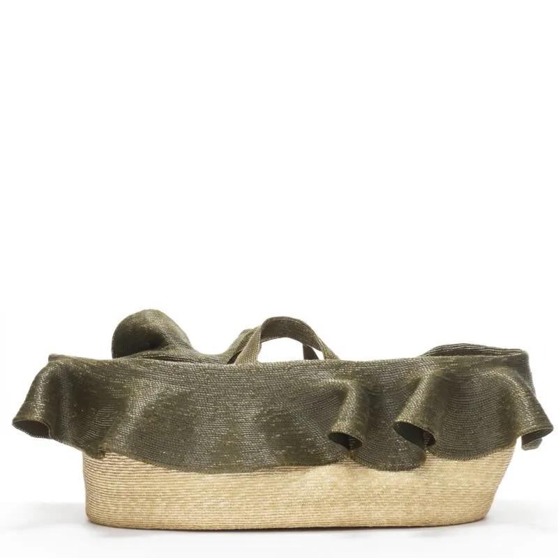 Rosie Assoulin Jug Raffia Basket Brown Never worn, with tag - Front View