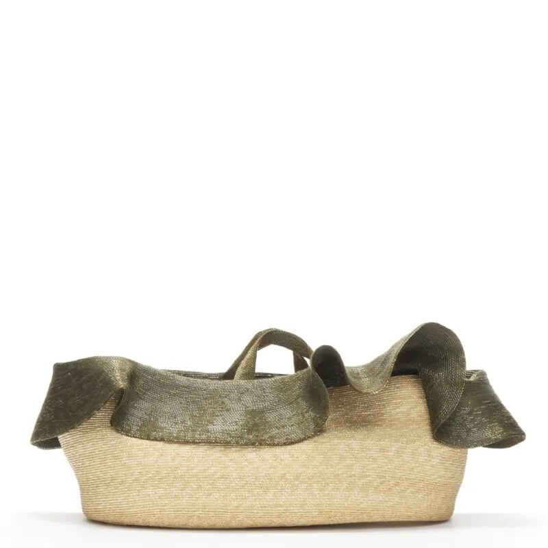 Rosie Assoulin Jug Raffia Basket Brown Never worn, with tag - Box View