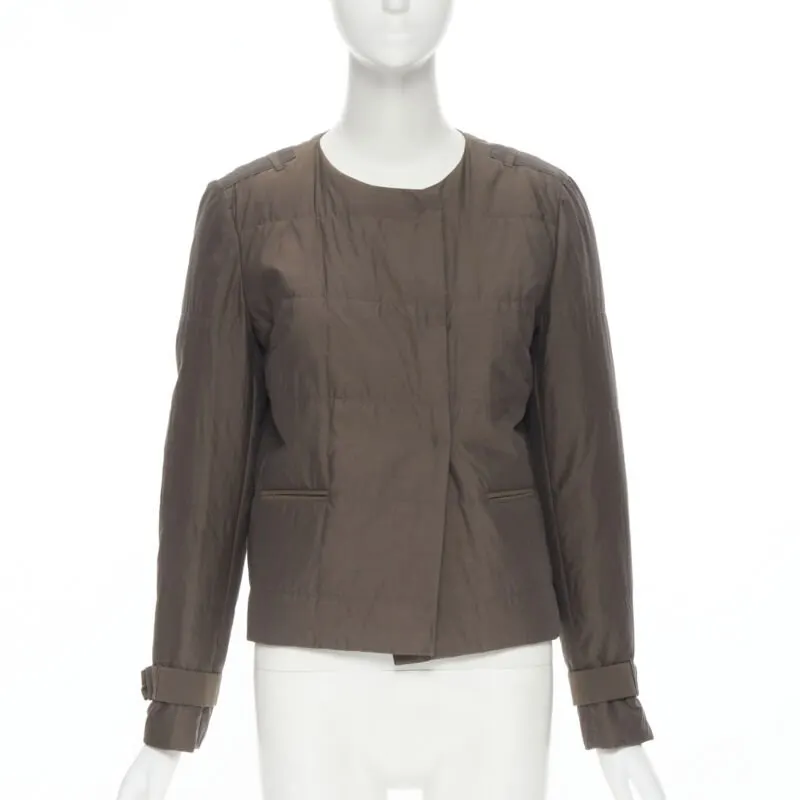 Brunello Cucinelli Brown Belted Jacket Brown Cotton Never worn - Front View
