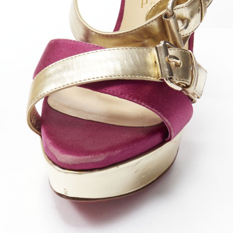 Christian Louboutin Glitter Strap Platforms - Image 11