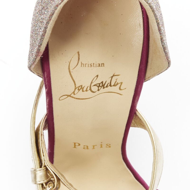 Christian Louboutin Glitter Strap Platforms - Image 12