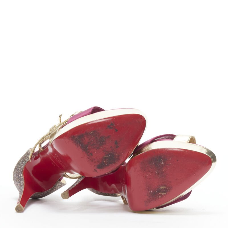 Christian Louboutin Glitter Strap Platforms - Image 14