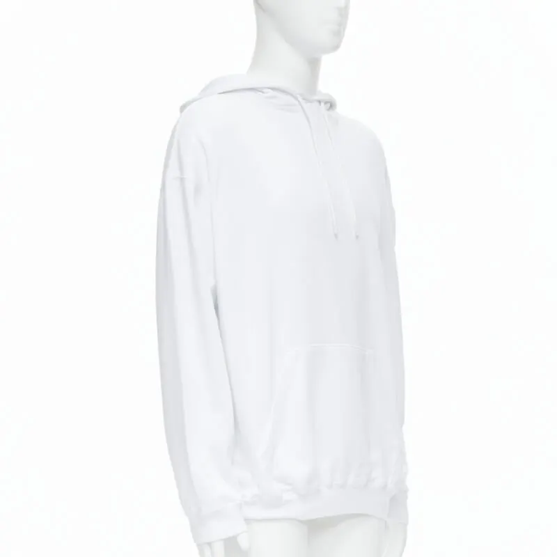 Balenciaga Tattoo Logo Hoodie White Cotton Very good - Inside View