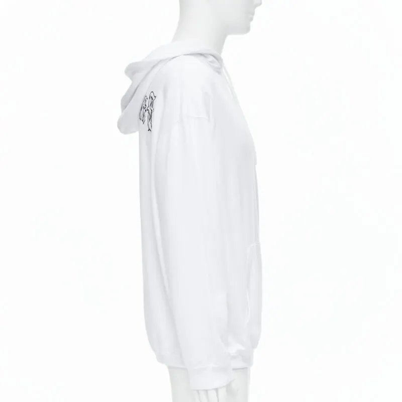 Balenciaga Tattoo Logo Hoodie White Cotton Very good - Model View