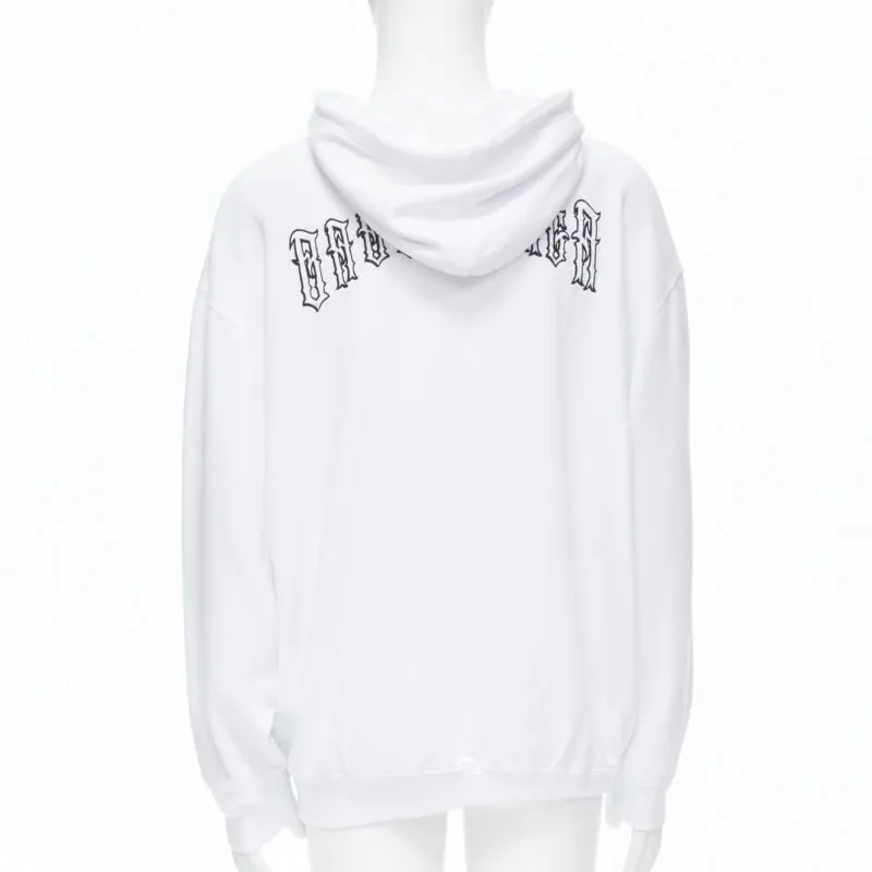 Balenciaga Tattoo Logo Hoodie White Cotton Very good - Box View