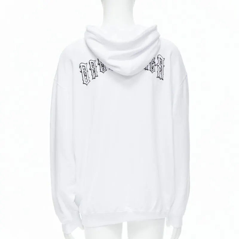 Balenciaga Tattoo hoodie White Cotton Never worn, with tag - Front View