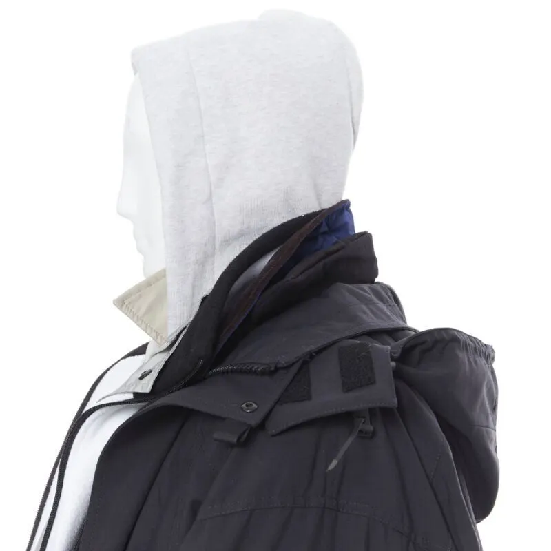 Balenciaga Pink Fur Parka Black Polyamide Never worn, with tag - Back View