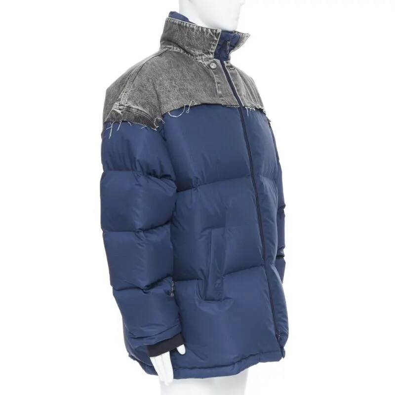 Balenciaga Blue Denim Puffer Blue Polyamide Never worn, with tag - Front View