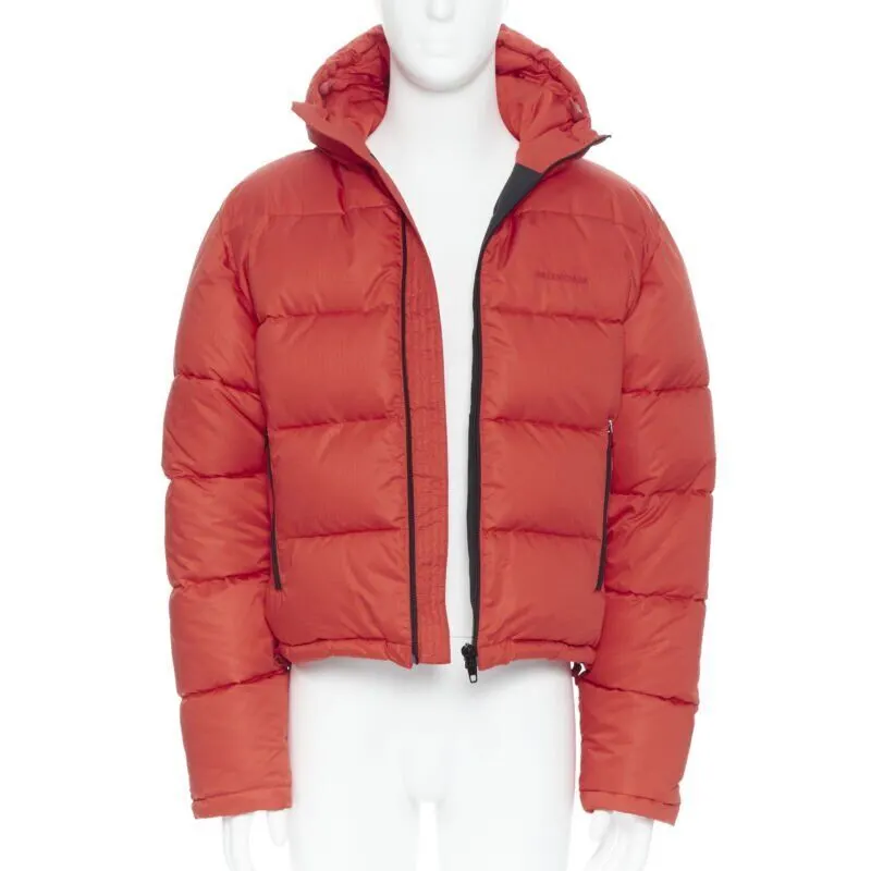 Balenciaga Cropped down puffer Red Polyamide Never worn, with tag - Inside View