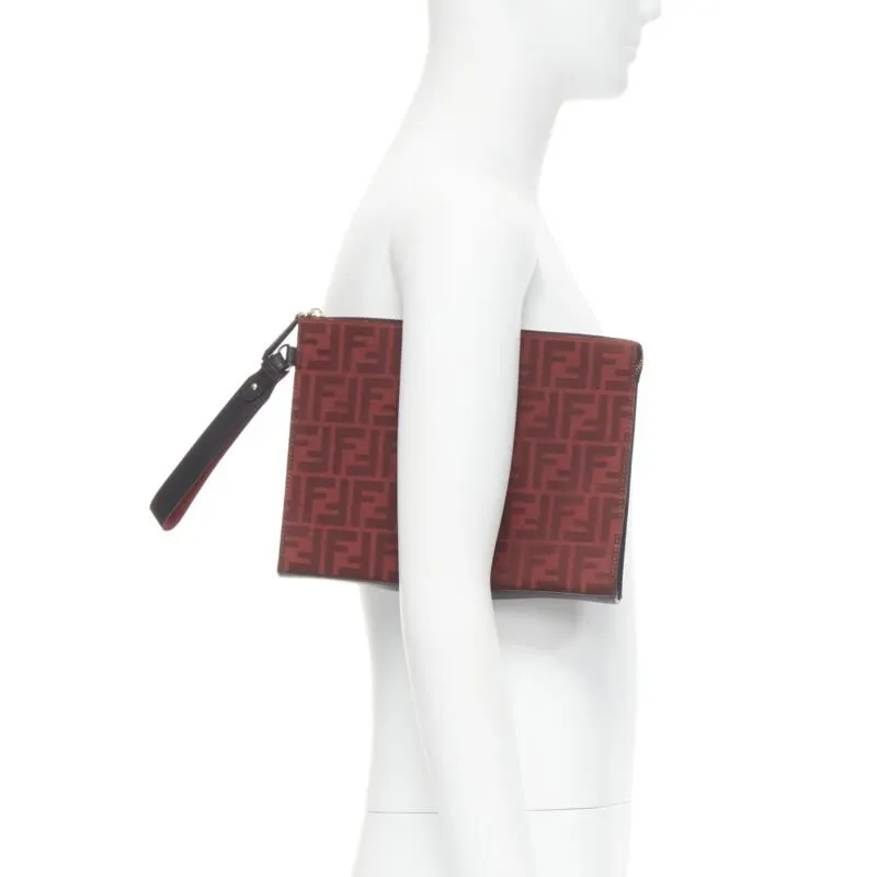 Fendi Box Logo Nylon Backpack Red Leather Never worn, with tag - Back View