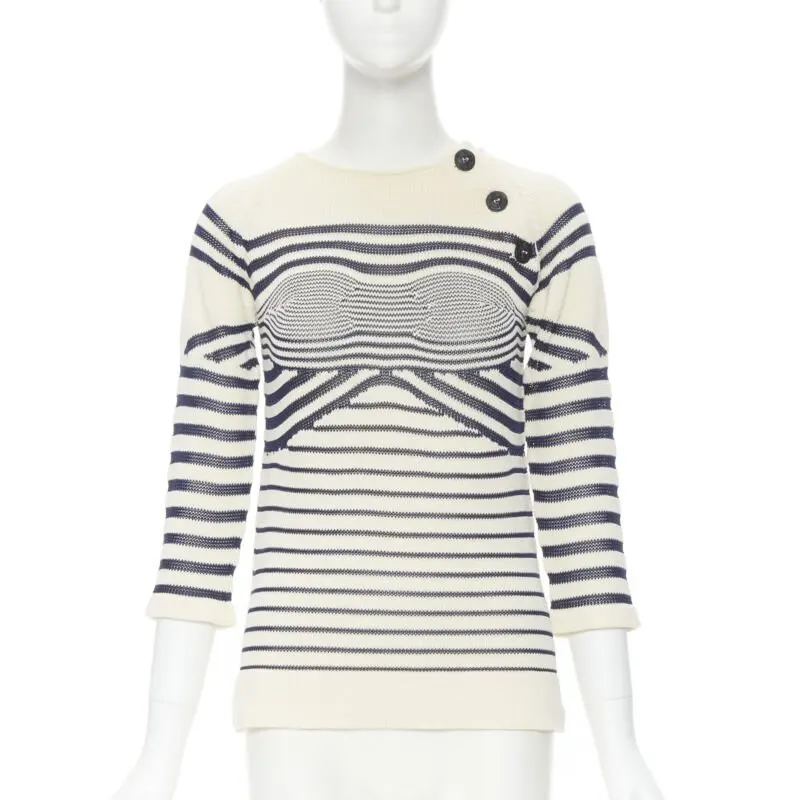 Jean Paul Gaultier Stripe Sailor Sweater MultiColor Cotton Never worn, with tag - Front View