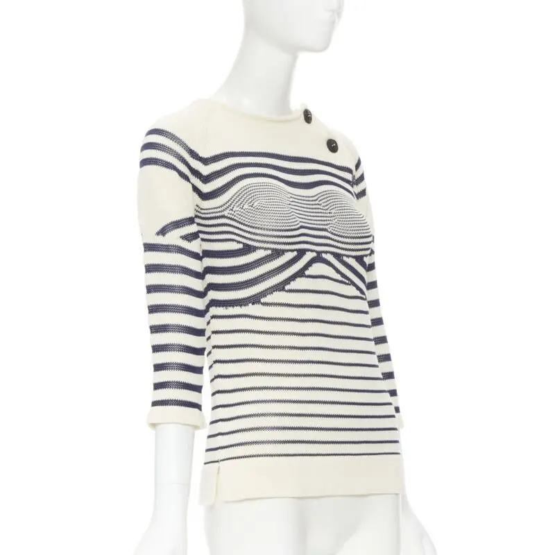 Jean Paul Gaultier Stripe Sailor Sweater MultiColor Cotton Never worn, with tag - Inside View