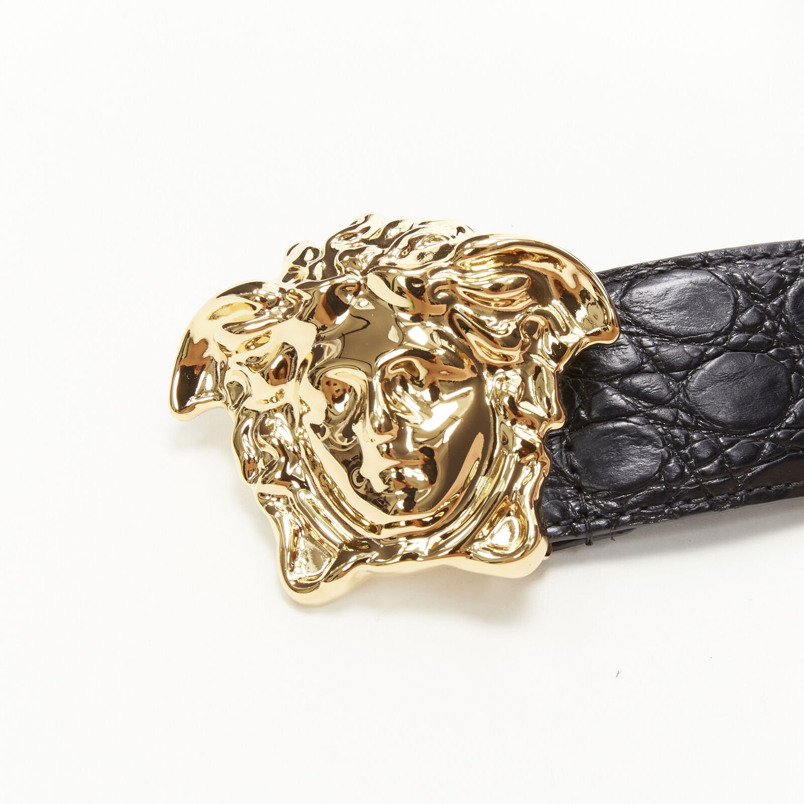 Versace Medusa gold buckle belt - Side view