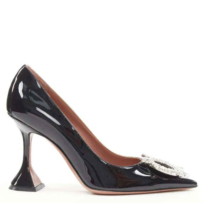 Amina Muaddi Crystal Buckle Pumps Black Very good - Front View