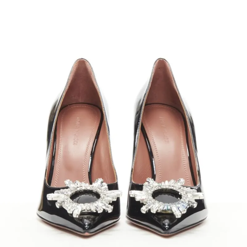 Amina Muaddi Crystal Buckle Pumps Black Very good - Inside View