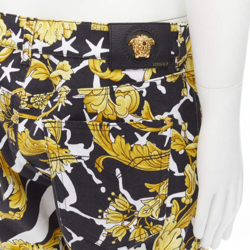 Versace Gold Medusa Stud Jeans - Back view