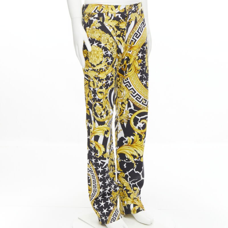 Versace Gold Medusa Stud Jeans - Image 6