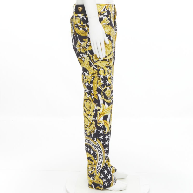 Versace Gold Medusa Stud Jeans - 4