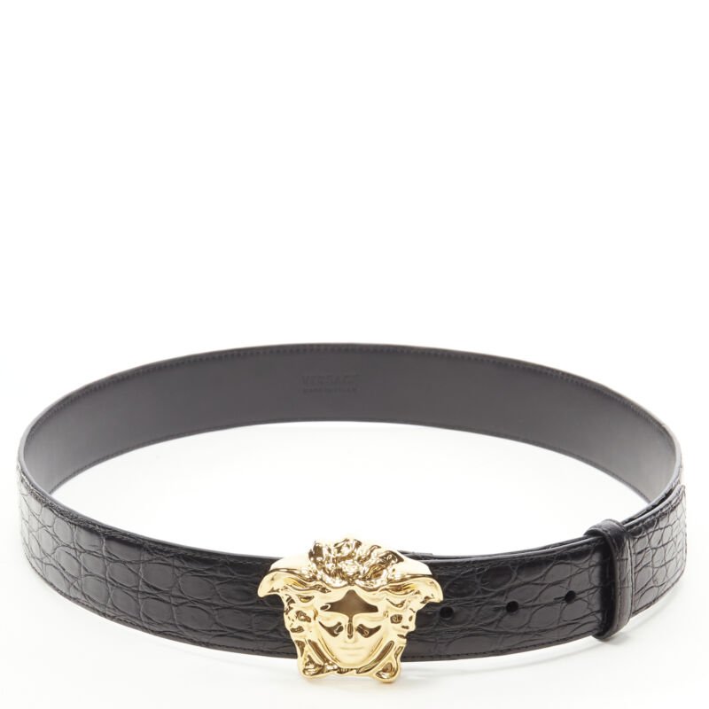 Versace Medusa gold buckle belt - Back view