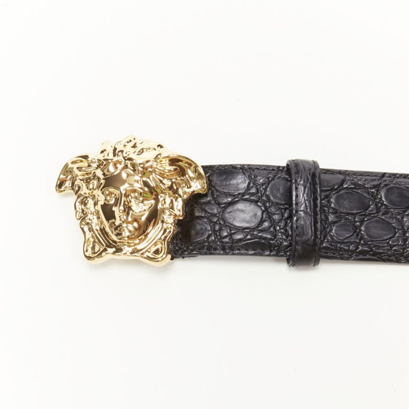 Versace Medusa gold buckle belt - 4