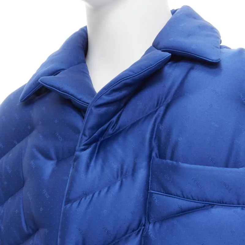Fendi Blue Logo Puffer Blue Polyester Never worn, with tag - Back View