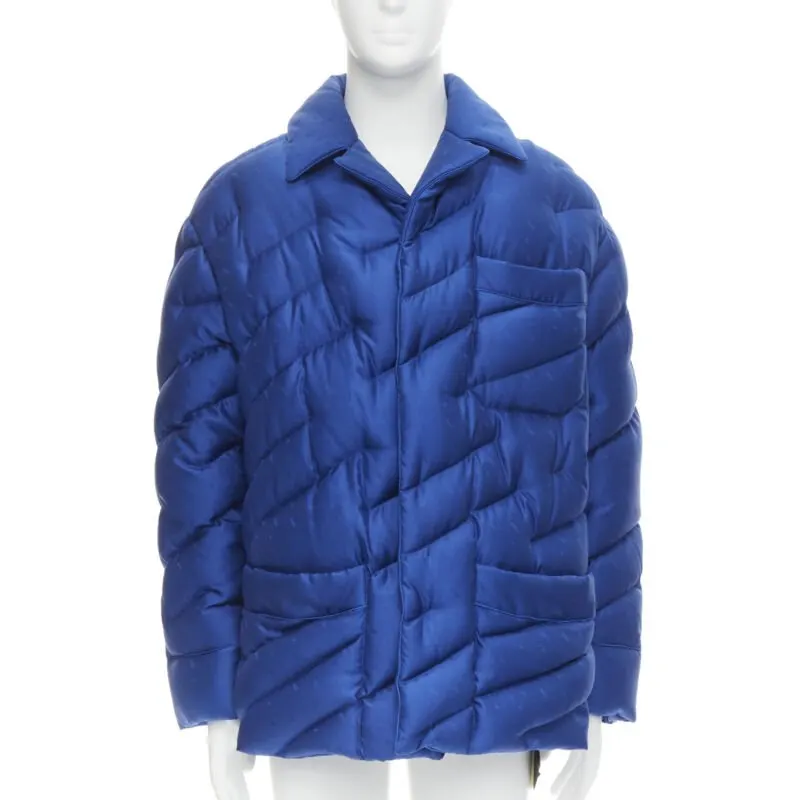 Fendi Blue Logo Puffer Blue Polyester Never worn, with tag - Front View