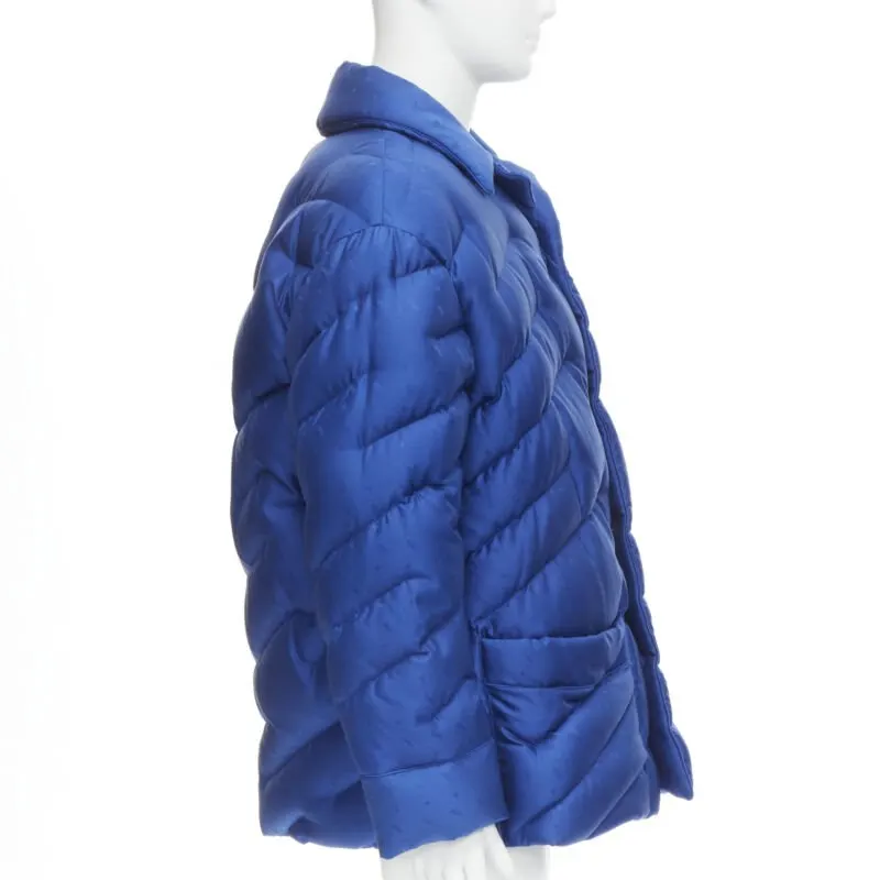 Fendi Blue Logo Puffer Blue Polyester Never worn, with tag - Model View