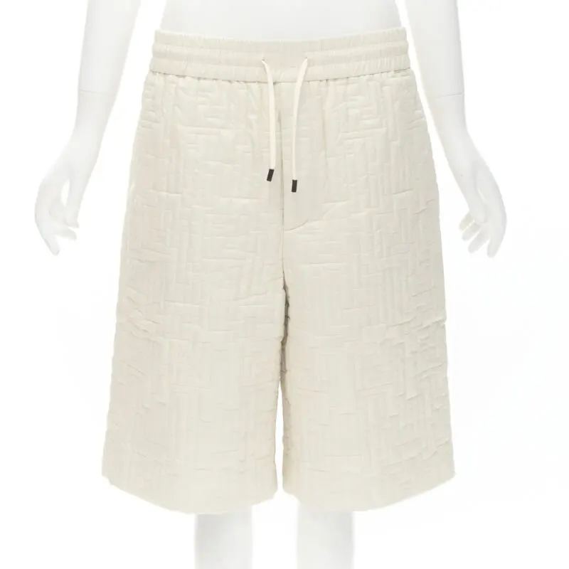 Fendi Zucca Nylon Shorts Beige Never worn, with tag - Front View