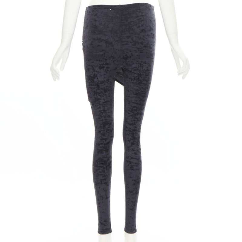 Balenciaga Velvet Draped Leggings - Side view