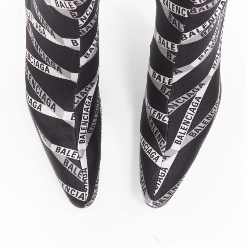 Balenciaga Fabric Drape Leather Boots - Back view