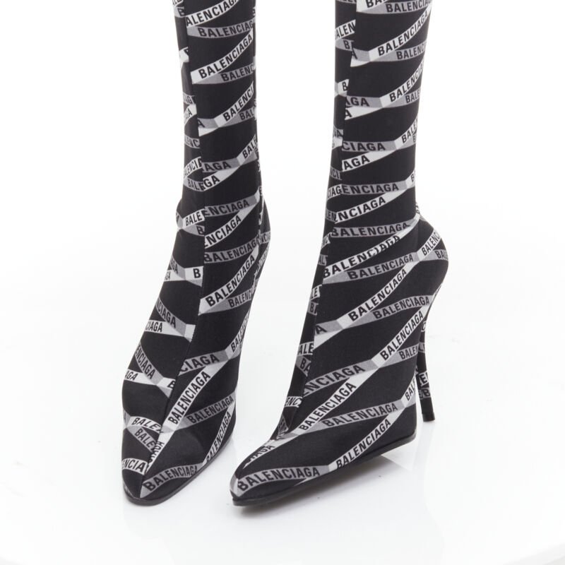 Balenciaga Fabric Drape Leather Boots - Image 11