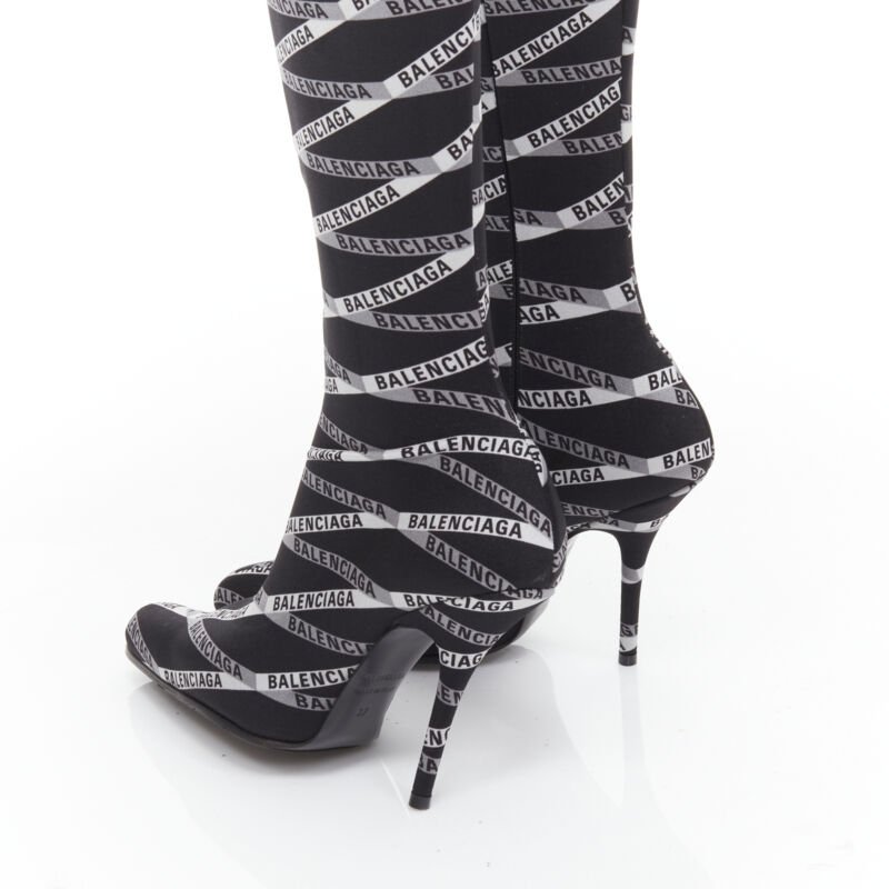 Balenciaga Fabric Drape Leather Boots - Image 12