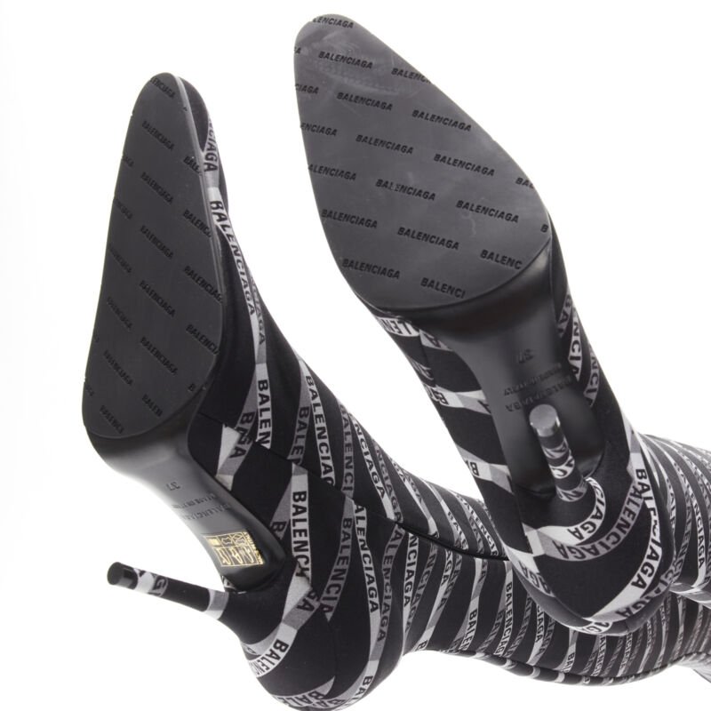 Balenciaga Fabric Drape Leather Boots - Image 13