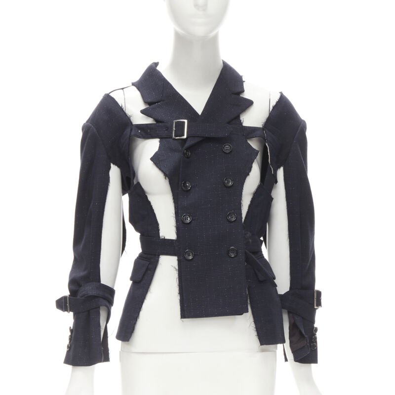 Comme Des Garcons Navy Deconstructed Jacket
