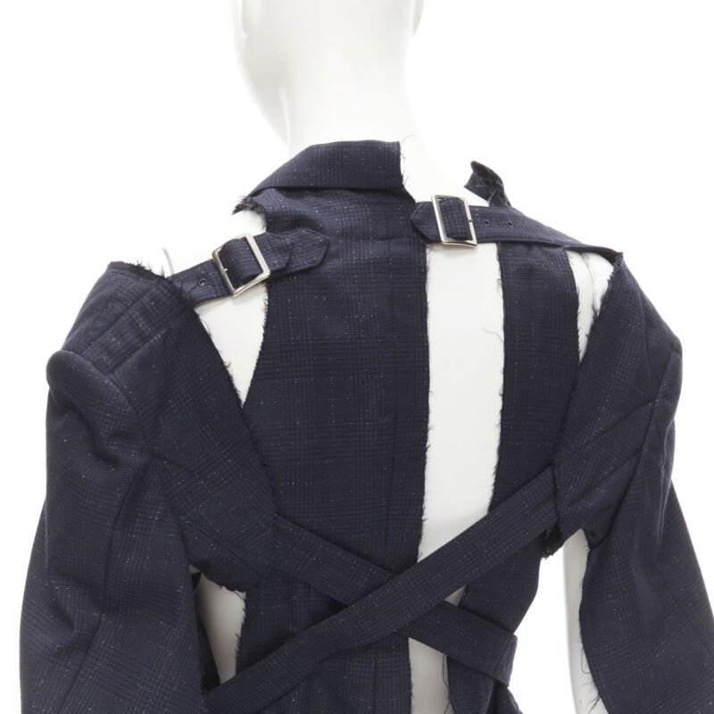 Comme Des Garcons Navy Deconstructed Jacket - Image 10