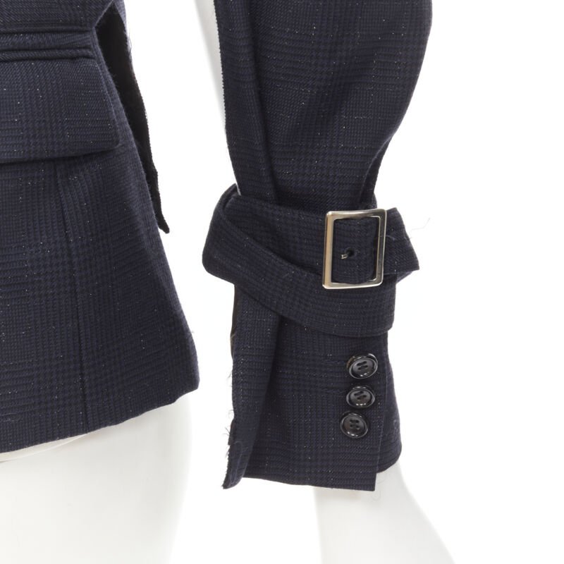 Comme Des Garcons Navy Deconstructed Jacket - Image 12