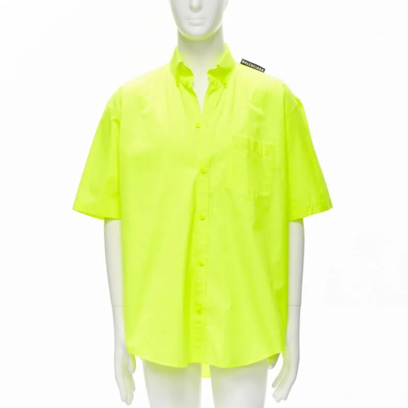 Balenciaga Shoulder Tab Shirt Yellow Cotton Never worn, with tag - Front View