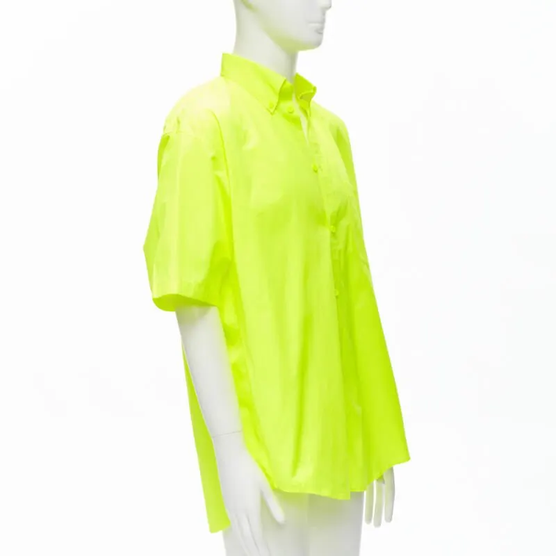 Balenciaga Shoulder Tab Shirt Yellow Cotton Never worn, with tag - Inside View