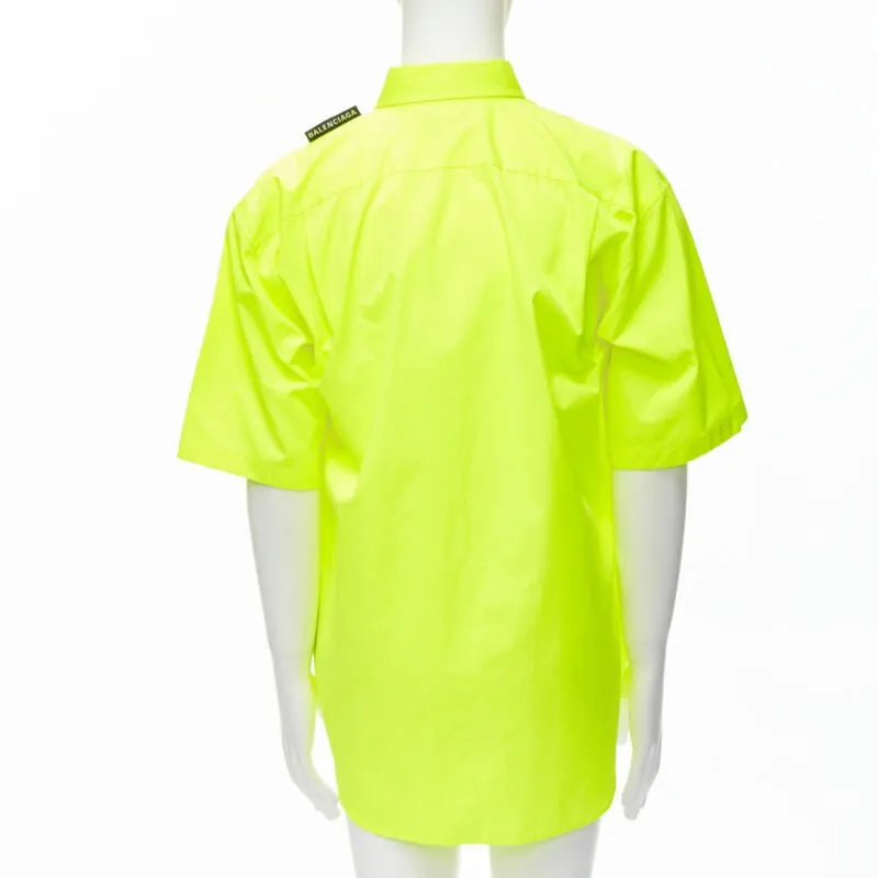 Balenciaga Shoulder Tab Shirt Yellow Cotton Never worn, with tag - Box View