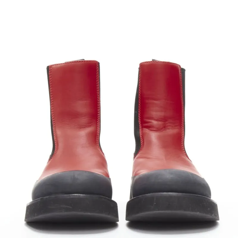 Celine Slogan Combat Leather Boots Red Leather Very good - Inside View